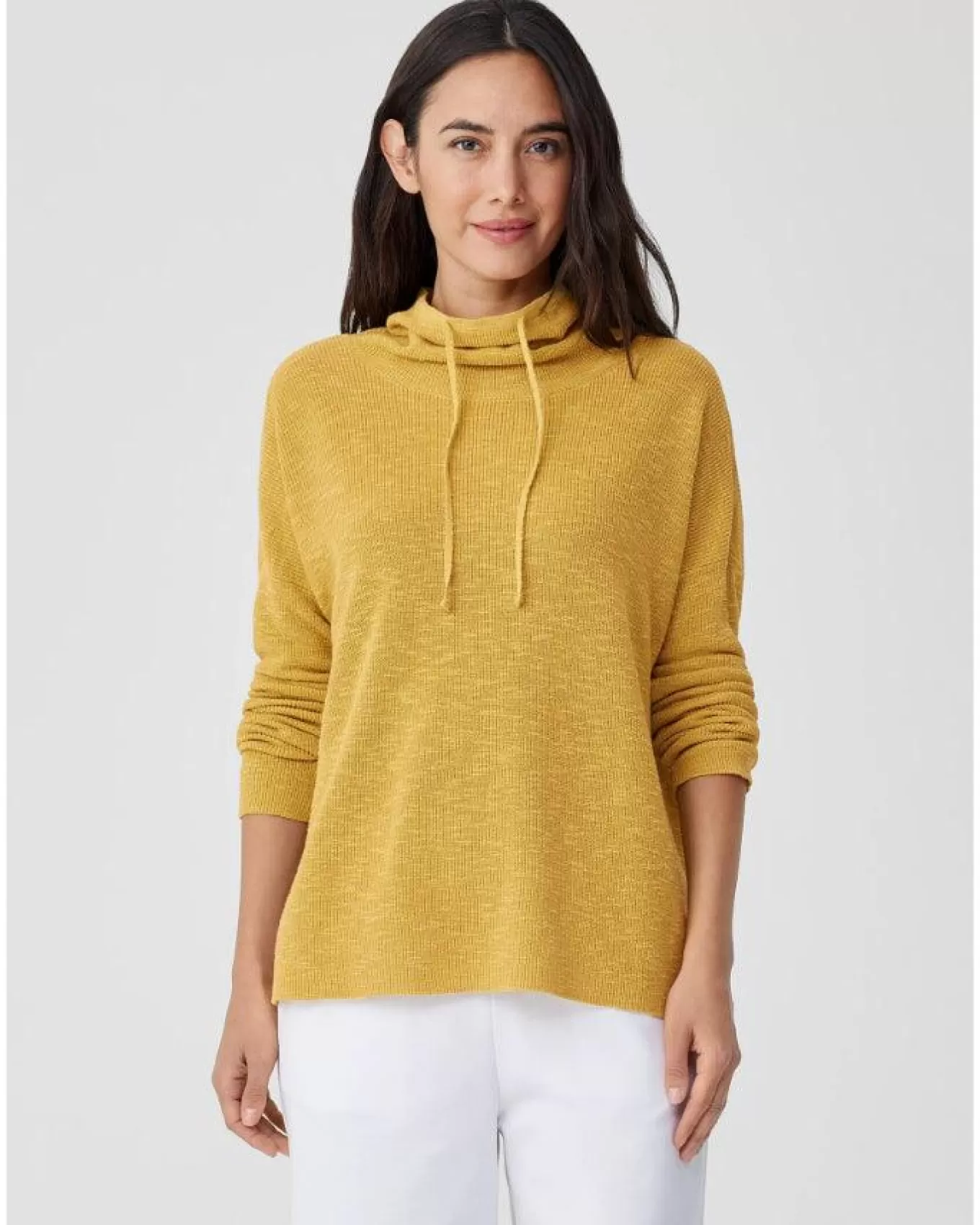 Organic Linen Cotton Slub Funnel Neck Top<Eileen Fisher Clearance