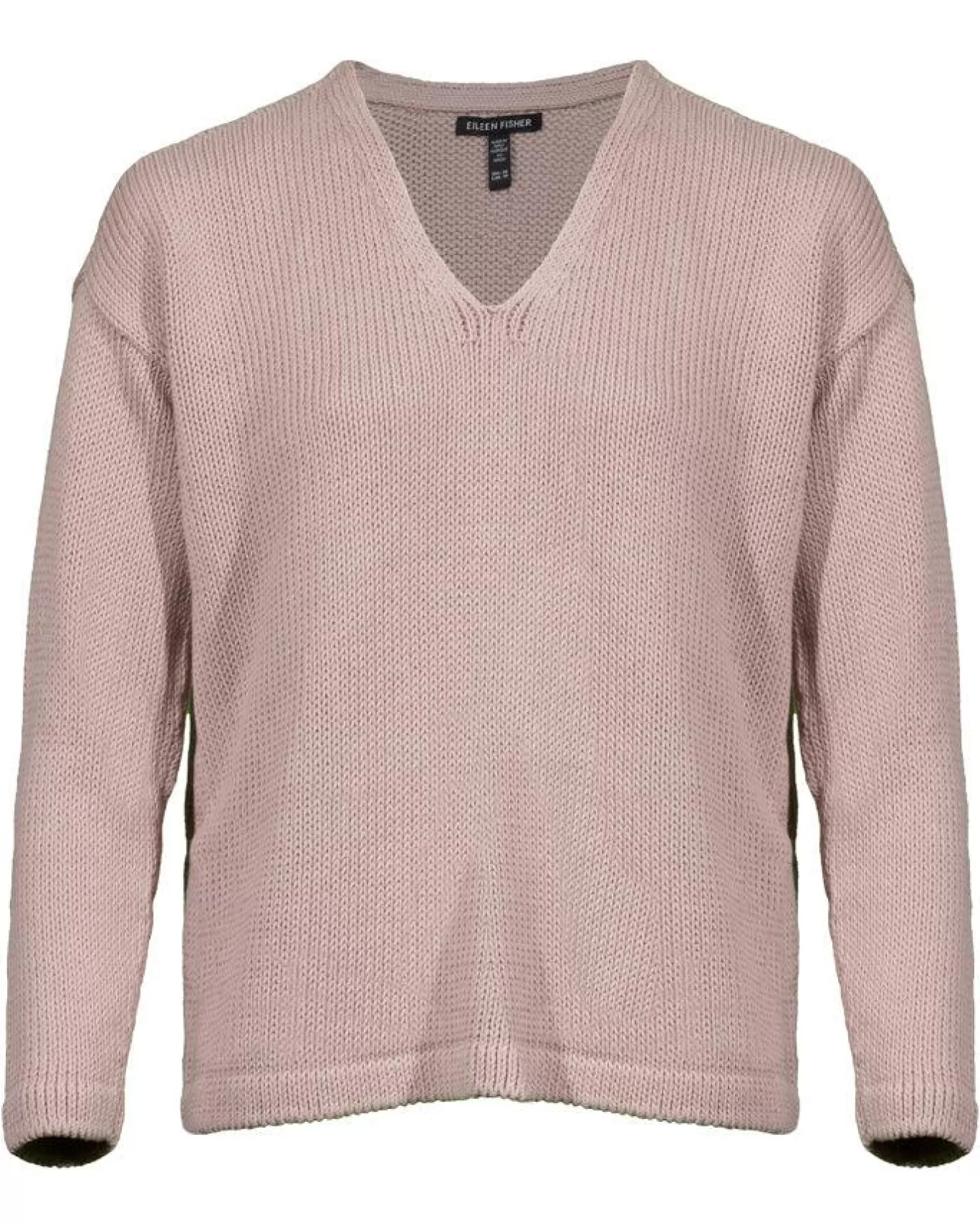 Peruvian Organic Cotton Cord Jersey V-Neck Sweater<Eileen Fisher Clearance