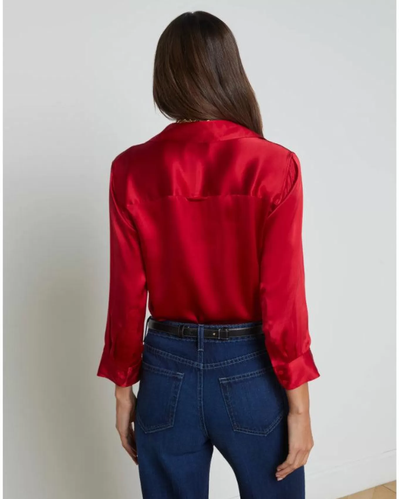 lagence_dani__sleeve_blouse_2.webp Dani 3/4 Sleeve Blouse<L'Agence Hot