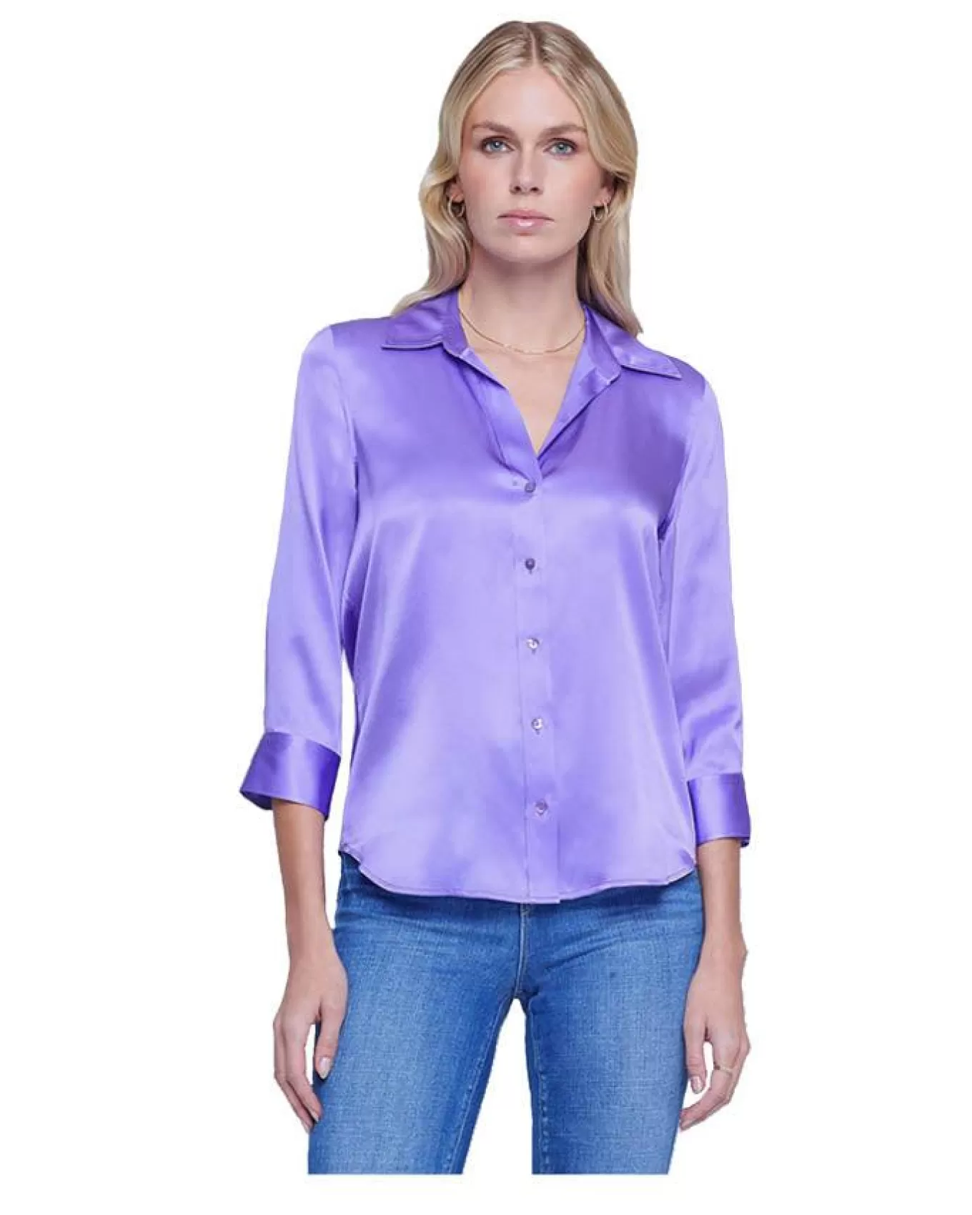 lagence_dani__sleeve_blouse_9.webp Dani 3/4 Sleeve Blouse<L'Agence Hot