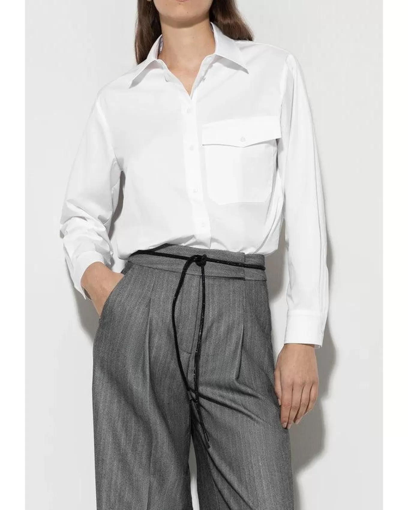 Removable Tie Cotton Shirt<Luisa Cerano Best Sale