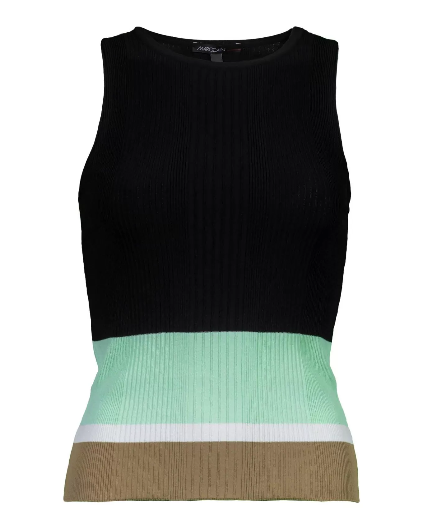 Ribbed Knit Non Wool Colorblock Shell<Marc Cain Store