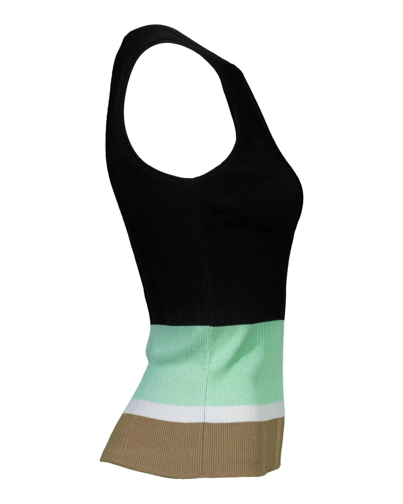 Ribbed Knit Non Wool Colorblock Shell<Marc Cain Store