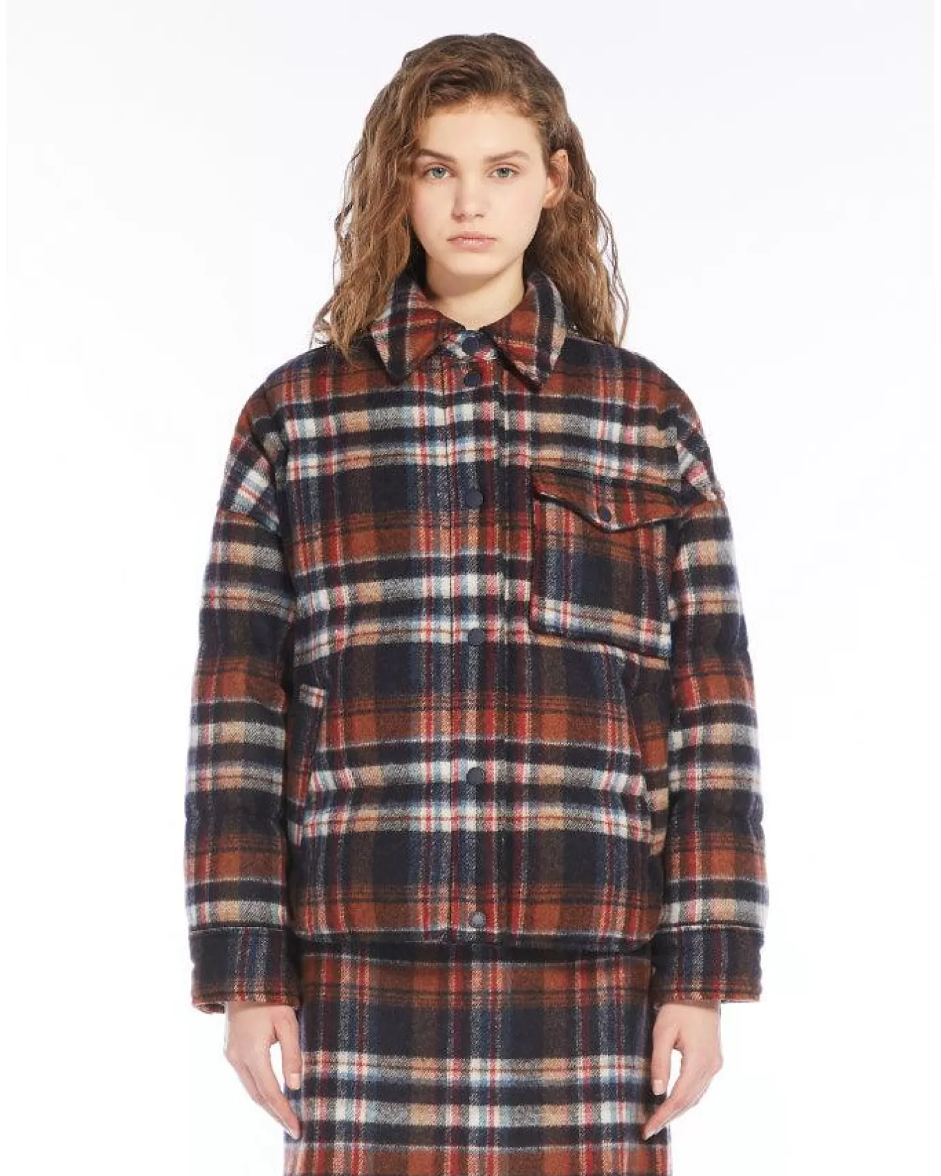 max_mara_weekend_dover_check_flannel_down_jacket_3.webp Dover Check Flannel Down Jacket<Max Mara Weekend Cheap